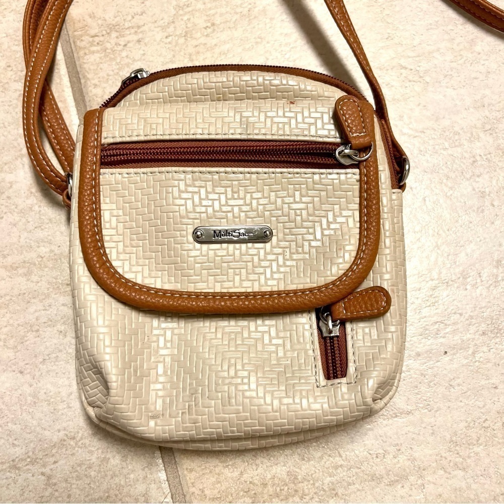 MultiSac Everest Contrast Trim Mini Crossbody Handbag One Size cream straws